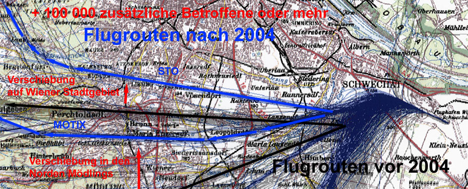 Verschiebung der Abflugroute auf dichtest besiedeltes Gebiert