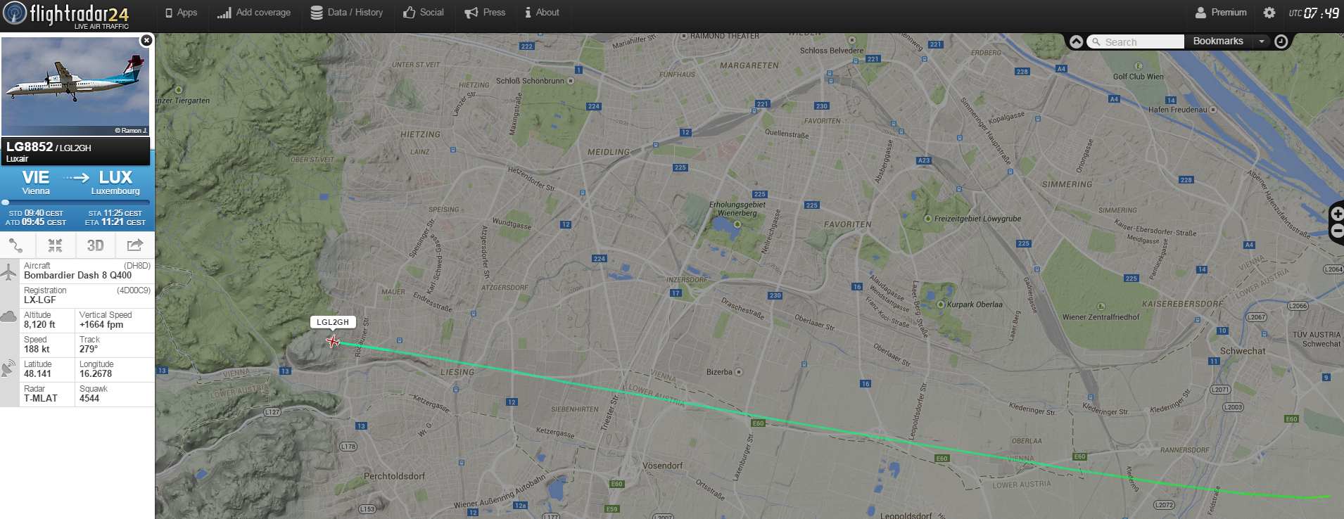 Turbo-Prop über Liesing