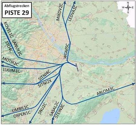 Abflugrouten Piste 29