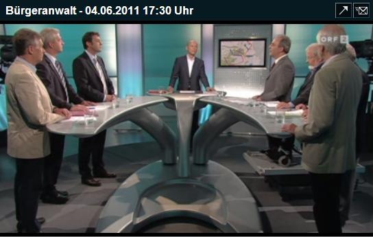 Diskussion im ORF-Studio desw Bürgeranwalts