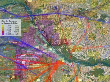 Flugrouten im Süden Wiens verlaufen über dichtest besiedeltes Gebiet